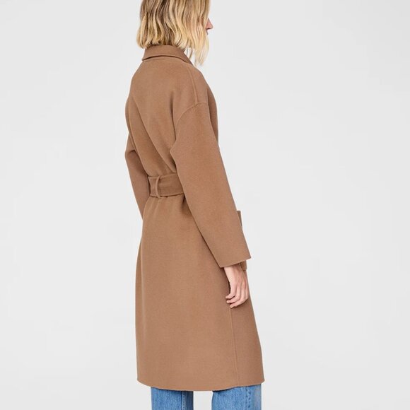 Anine Bing Dylan Coat Camel Cashmere Blend SZ S - Picture 2 of 4
